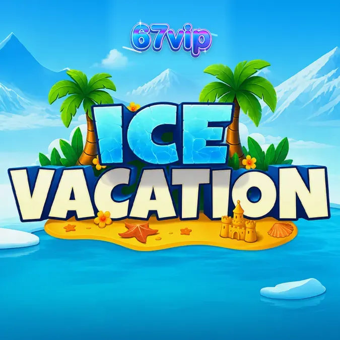 Interface do jogo de slot Ice Vacation com urso polar na praia